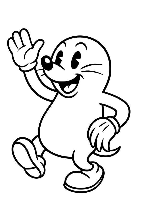 Milo the Friendly Mole Waves Hello