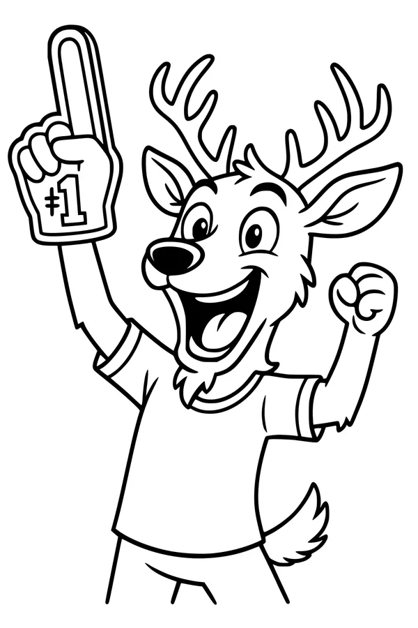 Cheery Deer with the Biggest Foam Finger