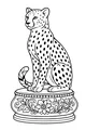 Regal Cheetah On a Flowery Pedestal