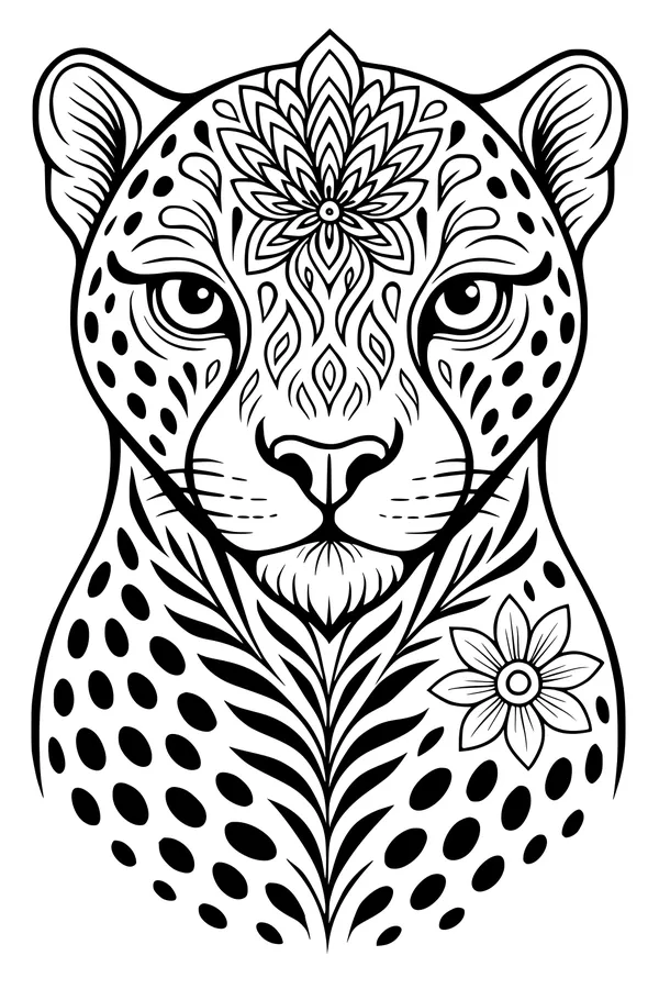 Wild Meadow Cheetah with Secret Flowers