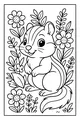 Sunny Garden Chipmunk and Wildflowers