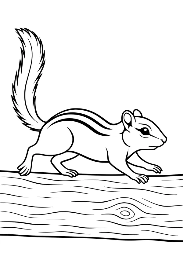 Busy Chipmunk on a Log