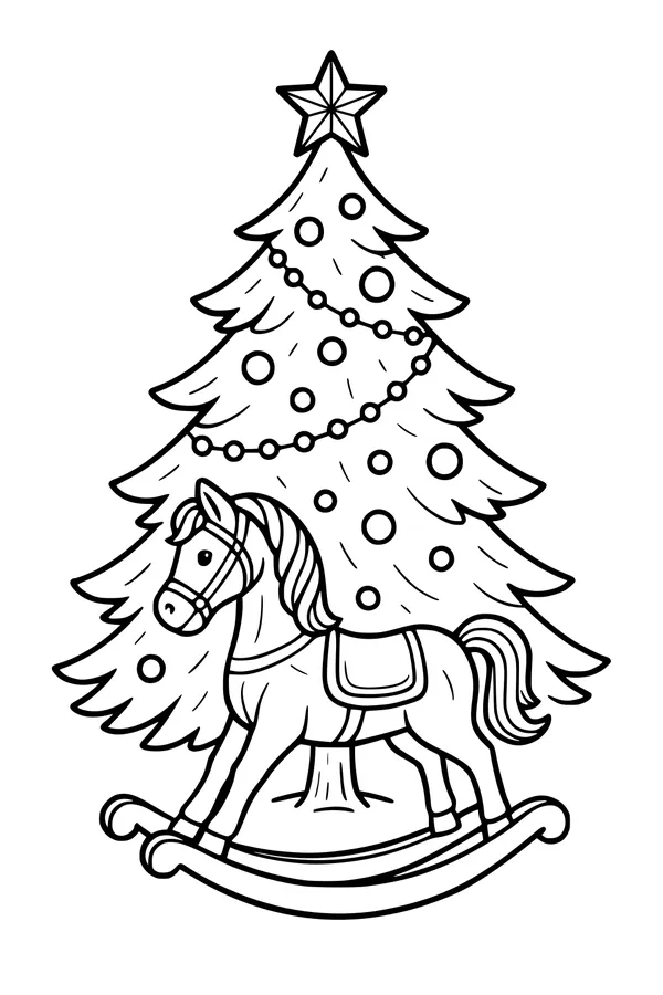 Starry Tree and Rocking Horse