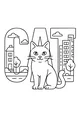 City Cat With Towering Letters