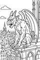 Gargoyle Guardian Over Rooftops