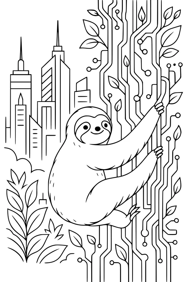 Sammy the Sloth Hangs in the City