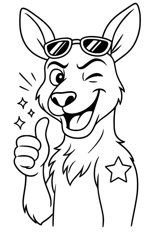 Sunny Kangaroo Gives a Thumbs Up