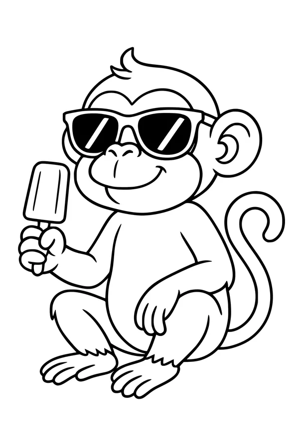 Chill Monkey With Shades and a Popsicle