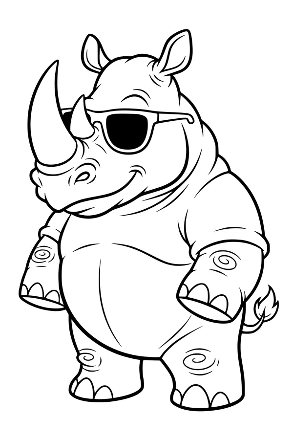 Rhino Rocks His Cool Shades