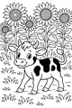 Sunny Cow in a Sunflower Patch