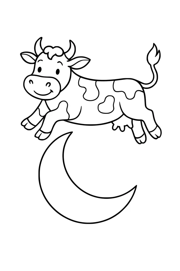 Moon Jumping Cow with a Big Smile