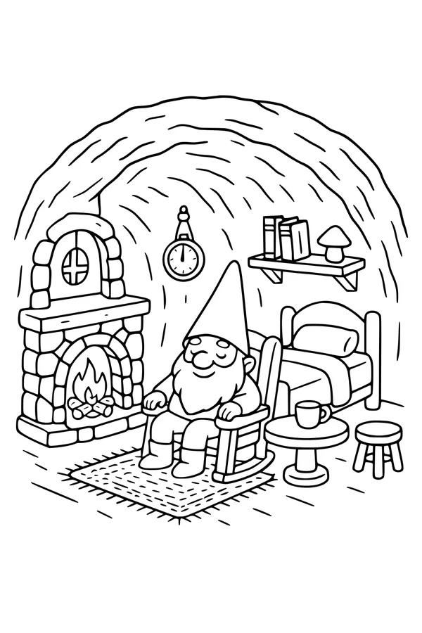 Cozy Gnome By the Hearth