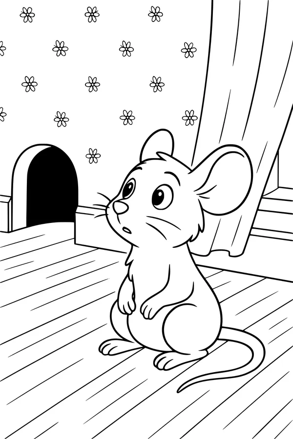 Whiskers Peeks from Behind the Curtain