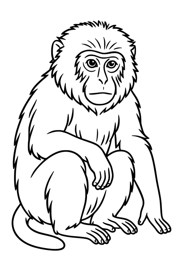 Monkey Buddy Sits in the Sun