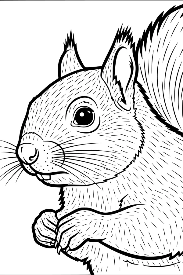 Bright-Eyed Squirrel with Fluffy Tail