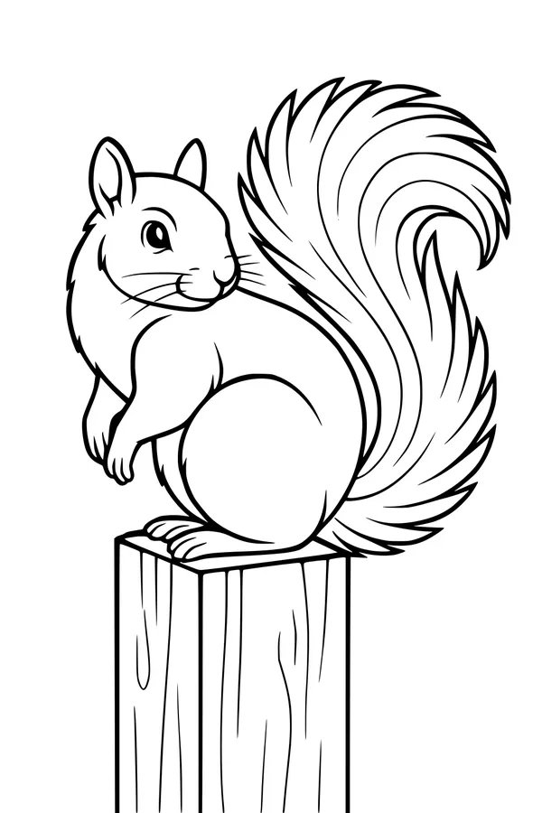 Sunny Morning Squirrel’s Fluffy-Tailed Pause