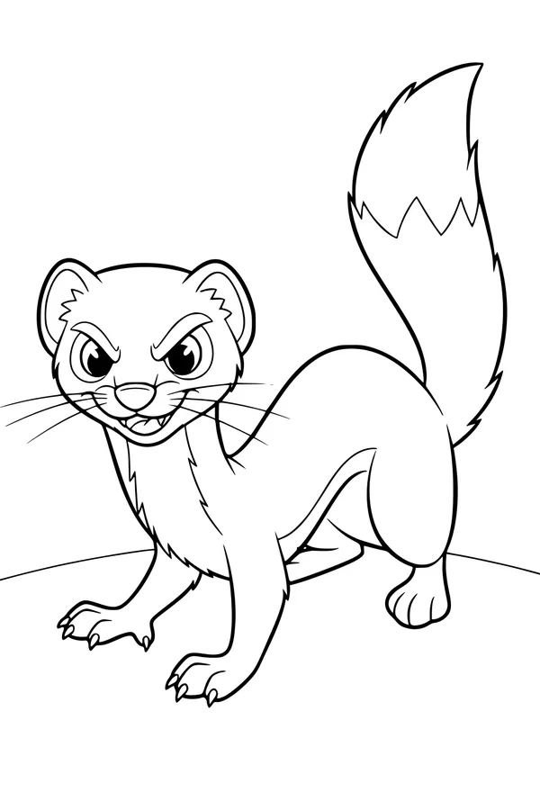 Sneaky Weasel on the Forest Slope