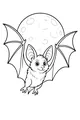 Bright-Eyed Bat and Glowing Moon Night