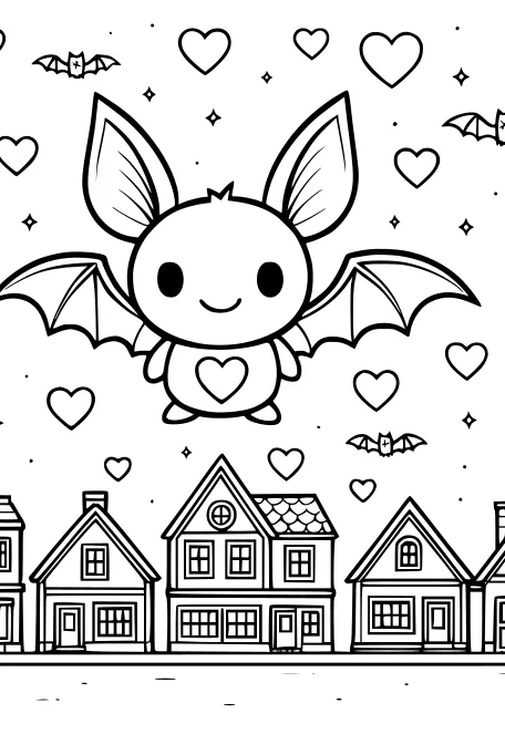 Batty Heart Flies Over Friendly Town