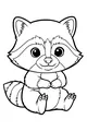 Rosie the Playful Raccoon Sits Down