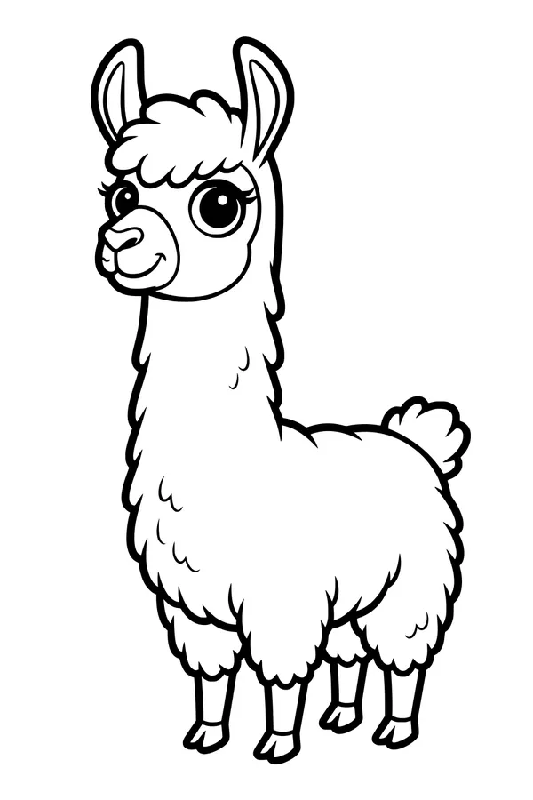 Fluffy Llama with Big Bright Eyes