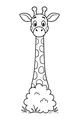 Tall Giraffe Peeks Over the Bushes