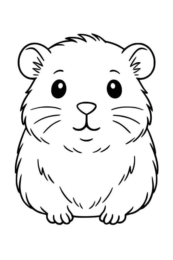 Fluffy Guinea Pig Sits and Smiles