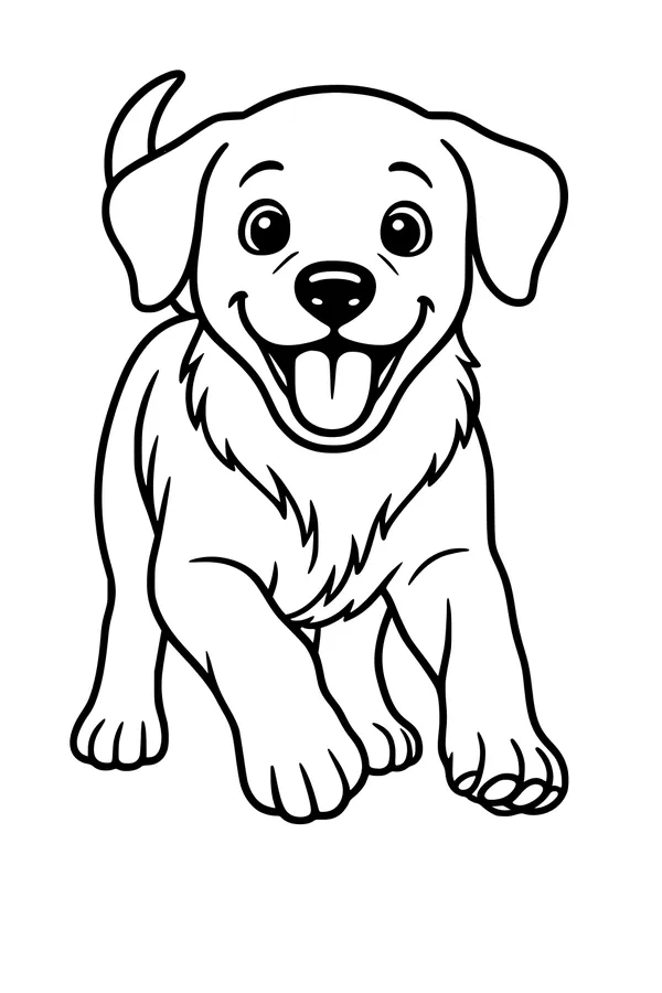 Happy Puppy Runs to Say Hello