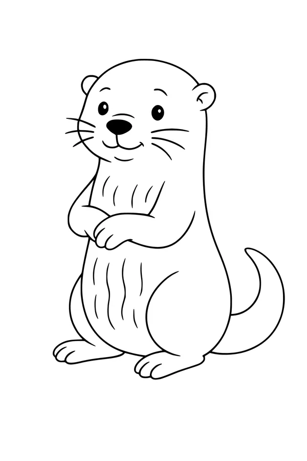 Smiling Otter by the Riverbank
