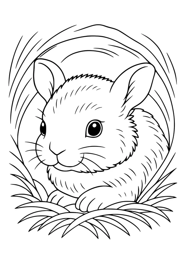 Sleepy Hare Peeks from the Meadow