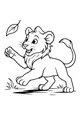 Springtime Leaf Chase with a Lion Cub