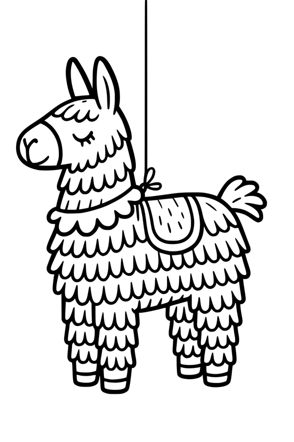 Fluffy Llama Piñata Waiting to Swing
