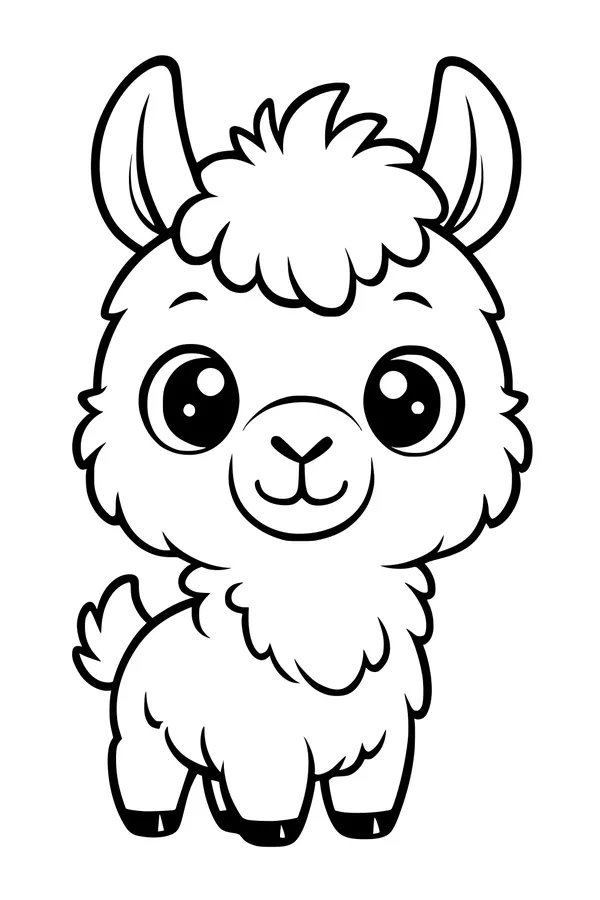 Fluffy Llama with Cheerful Eyes