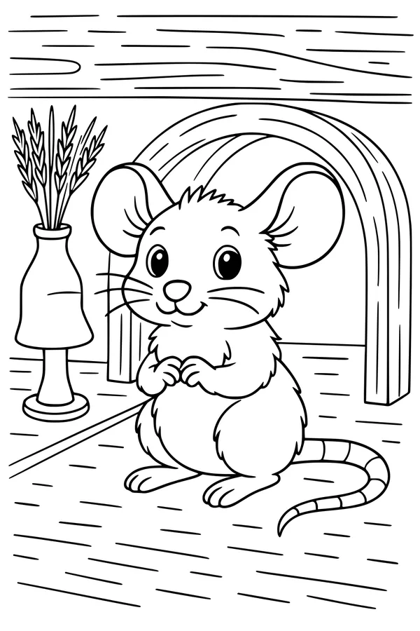 The Little Mouse by the Wheat Vase