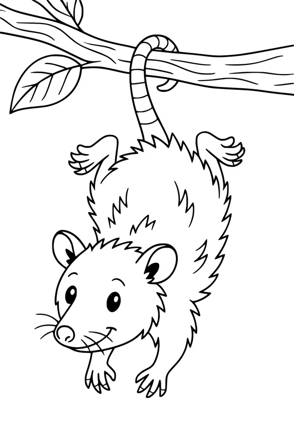 Hanging Out With a Playful Opossum