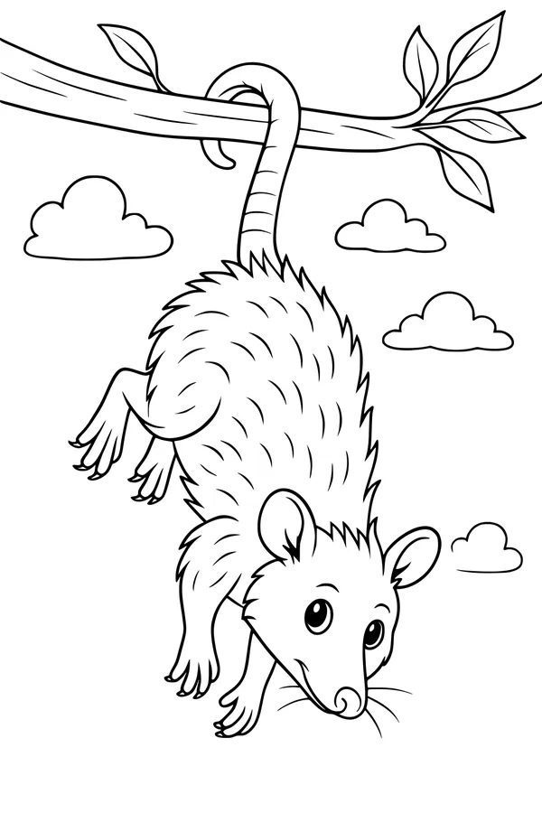 Acrobat Opossum in the Breezy Branches