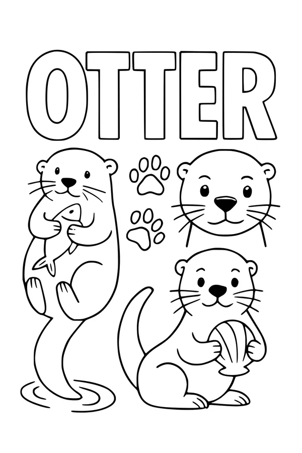 Playful Otters and Fishy Friends