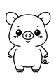 Smiling Piglet with a Twisty Tail