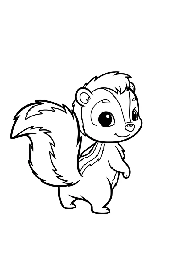 Sunny Morning with a Fluffy Skunk