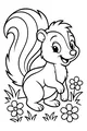 Sunny Meadow With a Playful Skunk