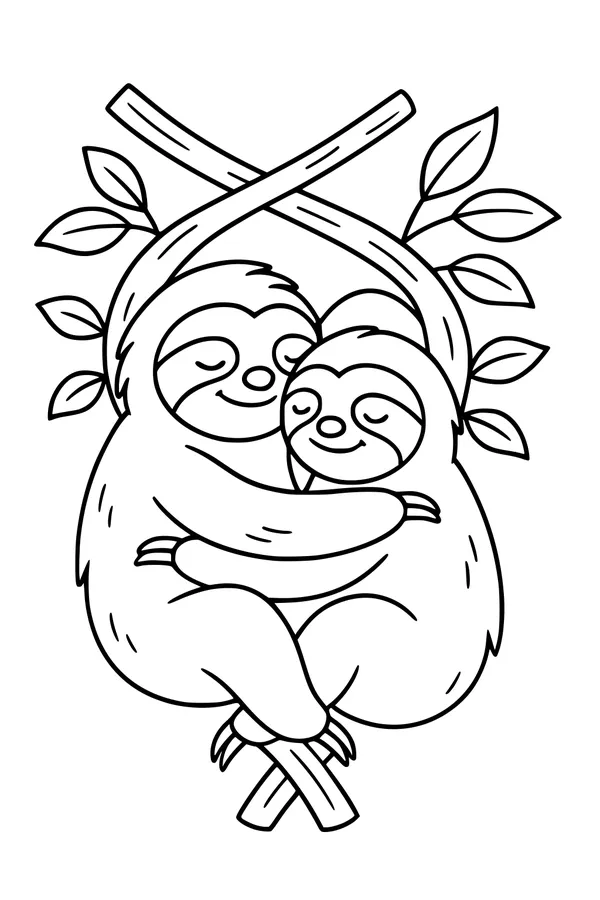 Snuggly Sloth Tree Hug