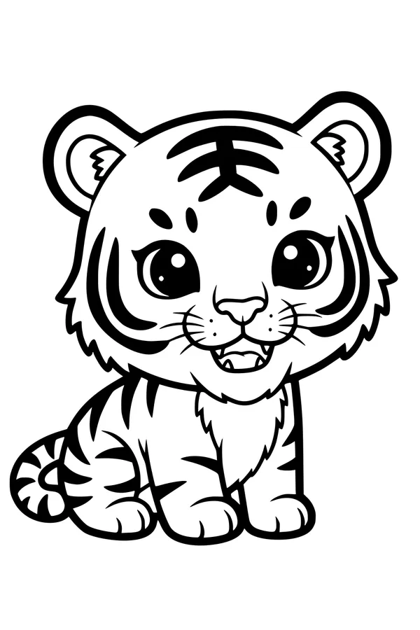 Bright Eyes Baby Tiger in the Grass