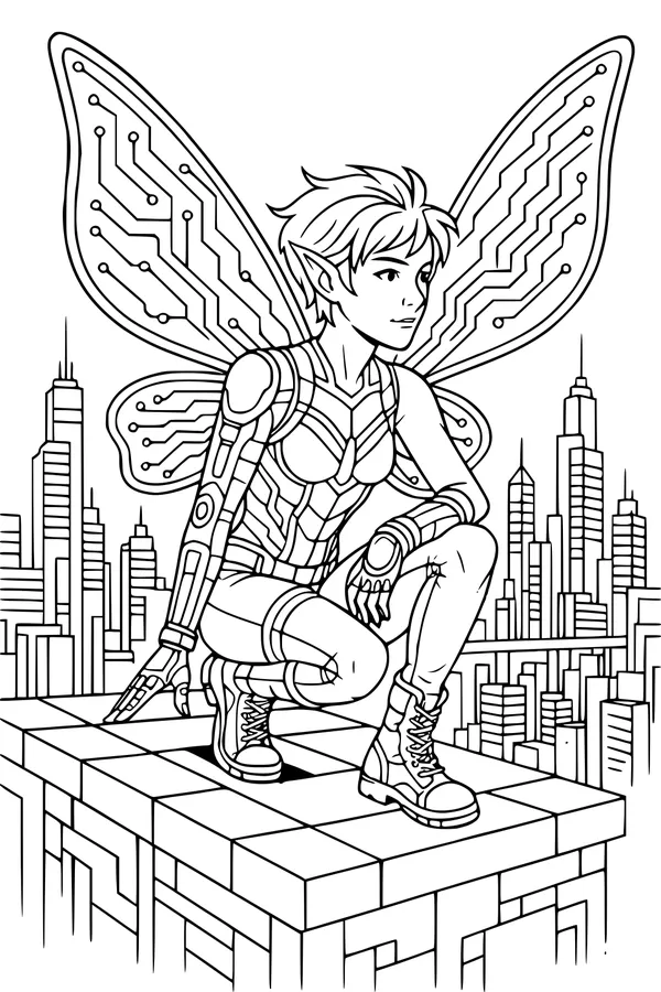 City Rooftop Cyber Fairy