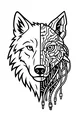 Circuit Howl Wolf Portrait