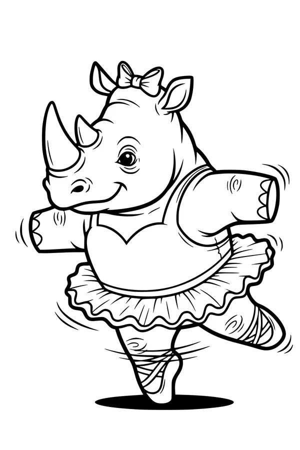 Twirl Time for the Rhino Ballerina