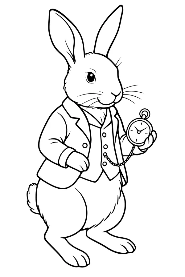 The Dapper Hare Checks His Watch