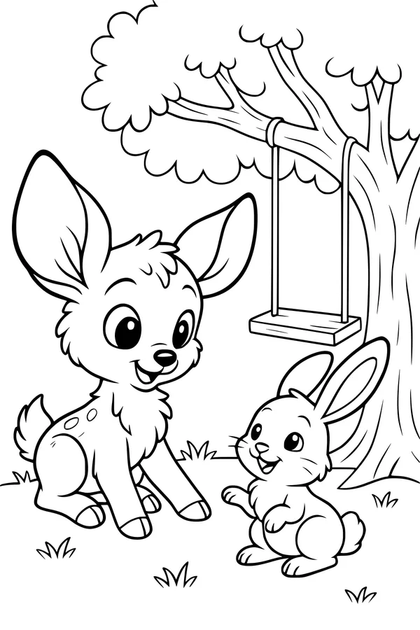 Meadow Friends by the Tree Swing