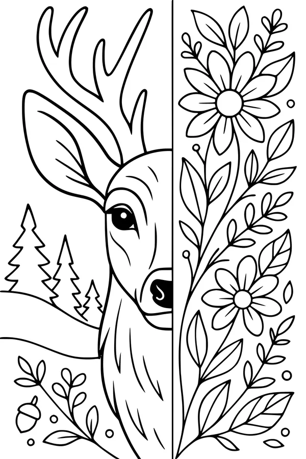 Meadow Stag and Wildflower Magic