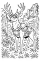 Explorer Deer in Ruined Garden Walls