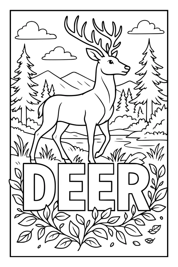 Stag Steps Through the Forest